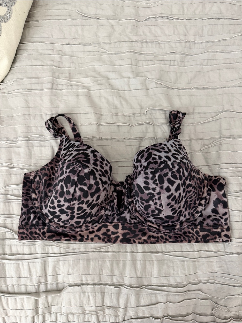 Cacique Brown and Black Leopard Swimsuit Top 40 DD